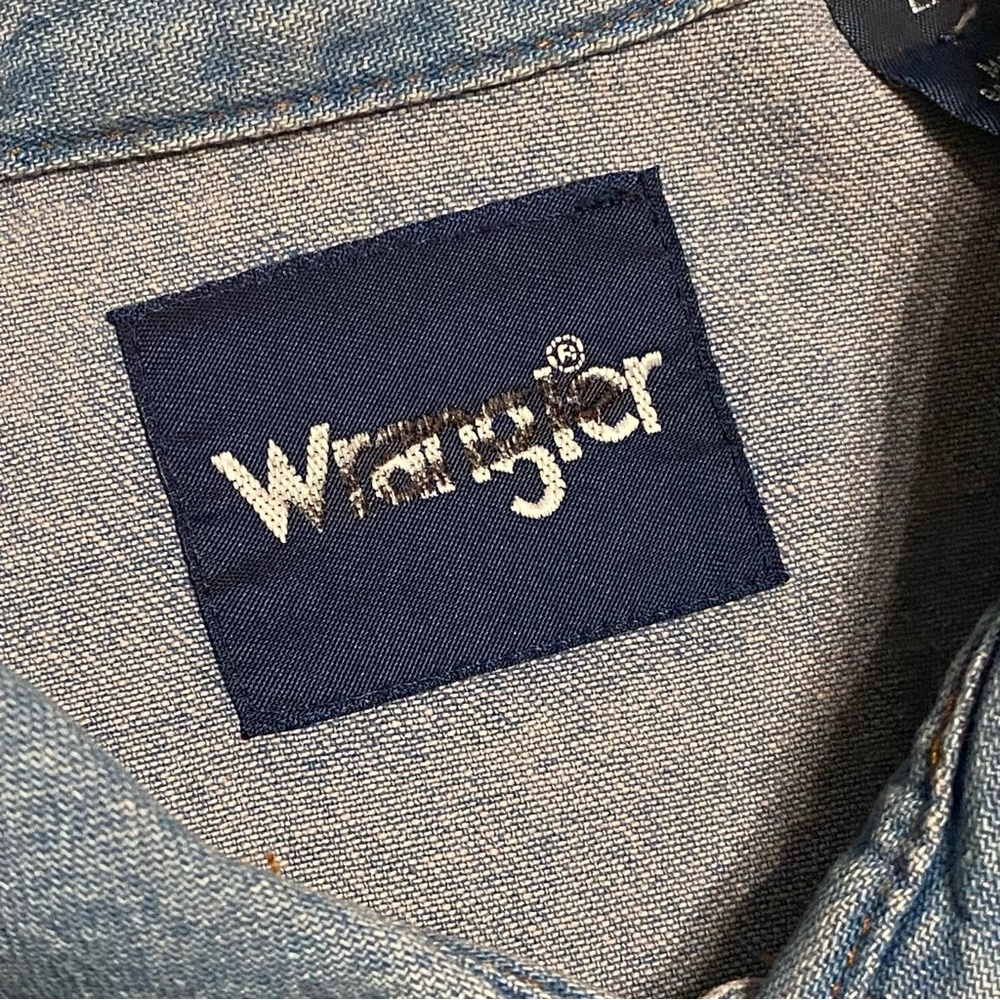 Wrangler Men's Stonewash Cowboy Cut Snap Front Long Sleeve Cotton Shirt Size L - Picture 9 of 15